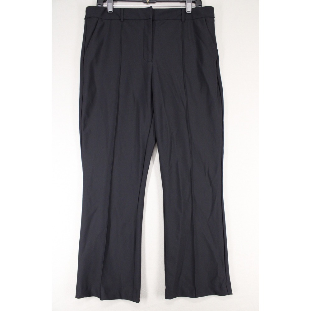 Christian Siriano New York Womens 14 Black Pintuck Stretch Dress Pants Trousers